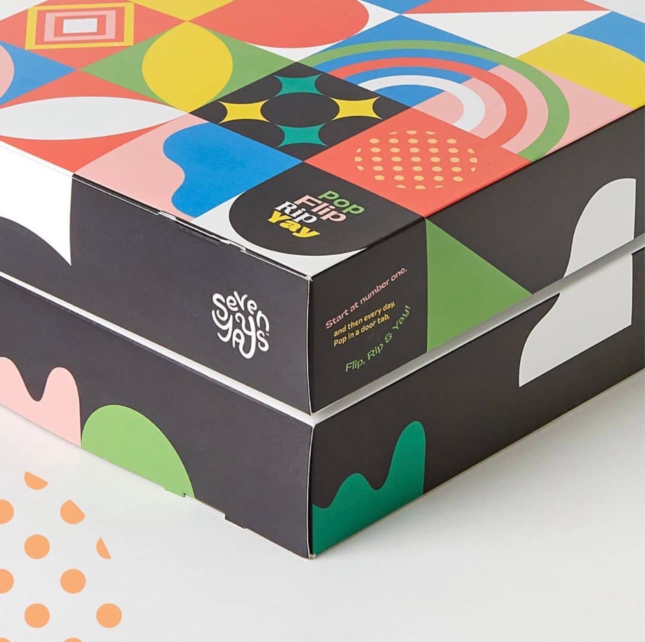 The original handmade Seven Yays birthday gift box with seven doors
