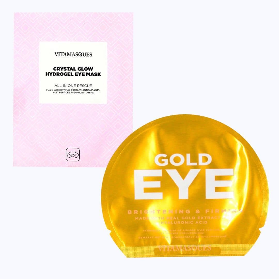 Vitamasques Eye Masks - Gold Eye Pads and Crystal Glow Hydrogel