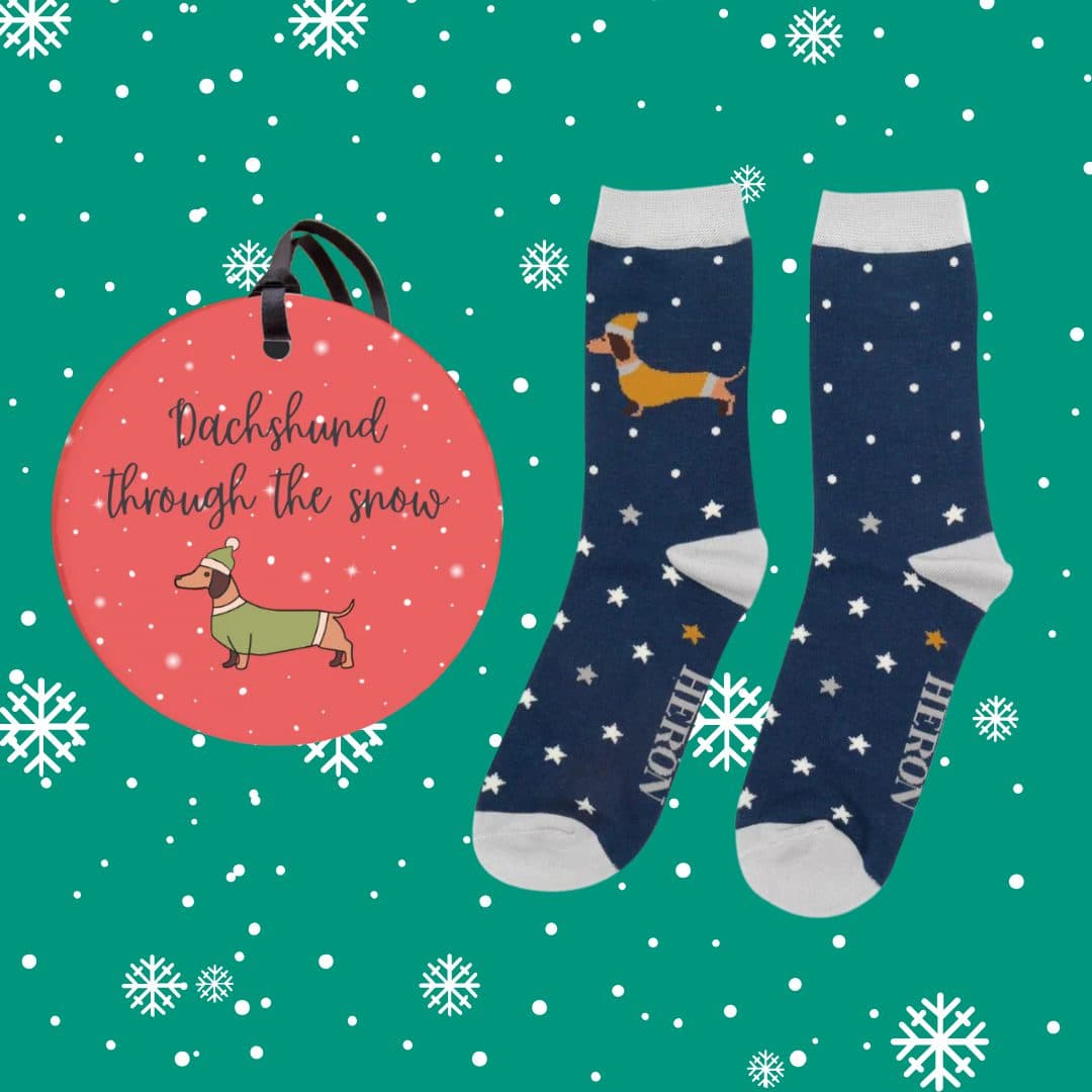 'Dachshund Through The Snow' Set (size 7-11)