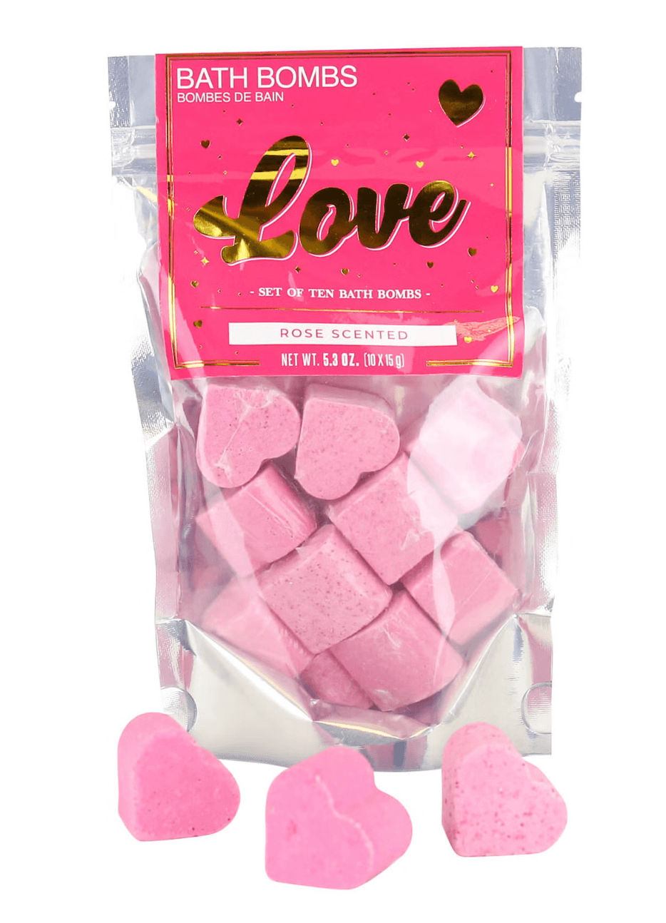 Love Heart Bath Bombs- Rose