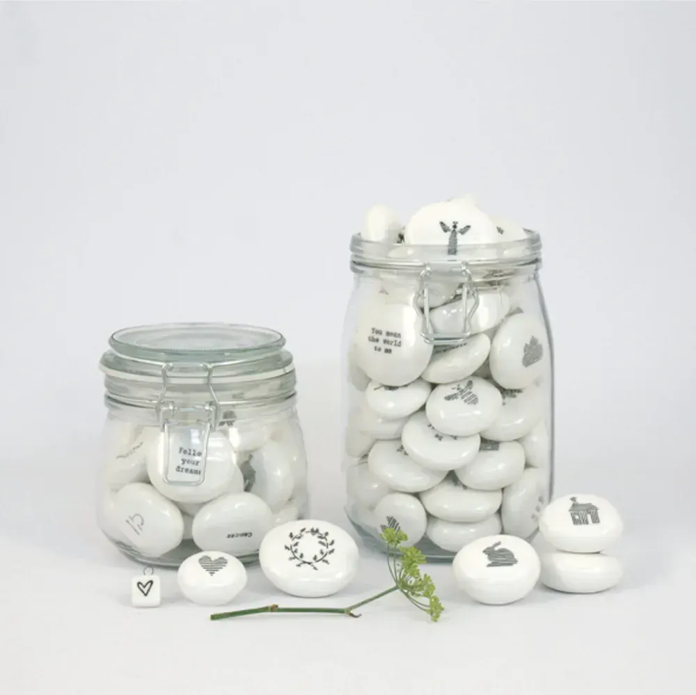 Porcelain Sentiment Pebbles — Six Heartfelt Messages Worth Holding Onto