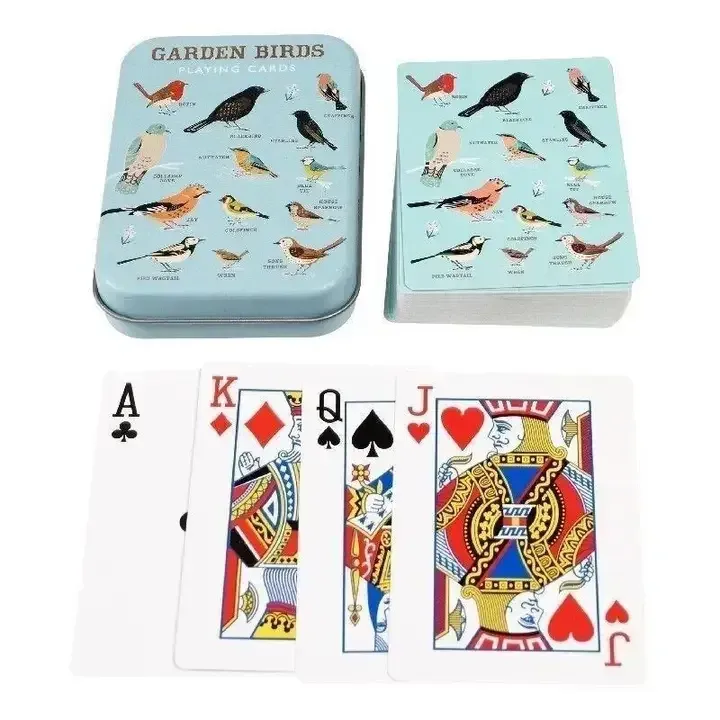 Garden Bird Playing Cards in a Keepsake Tin