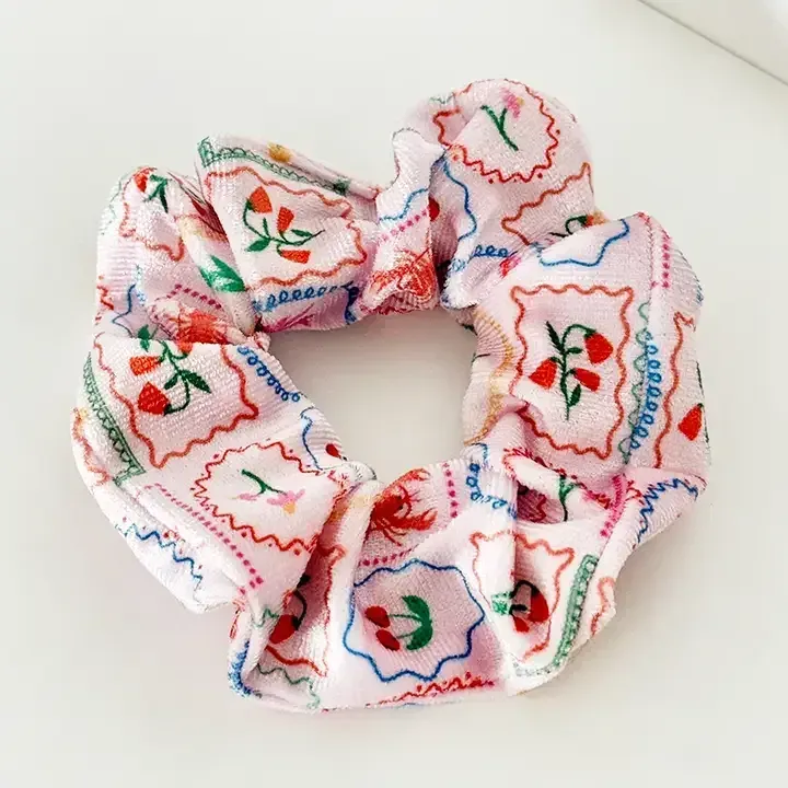 Coconut Lane Hair Scrunchie - Soft Satin & Absorbent Towel Designs