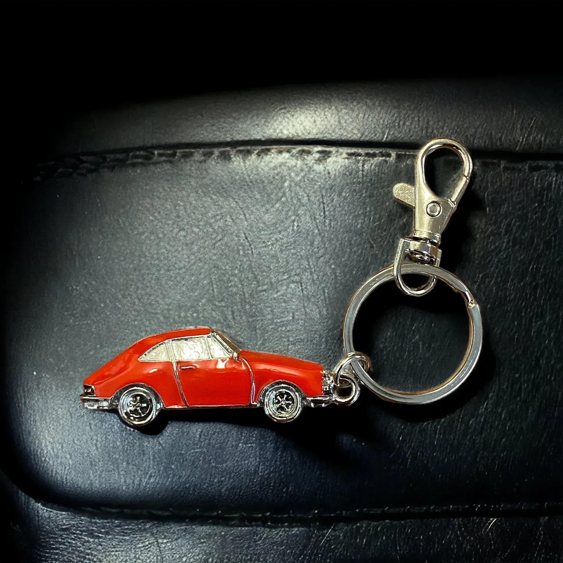 Hand Enamelled Vehicle Keyring - Red Sports Car or Green Camper Van