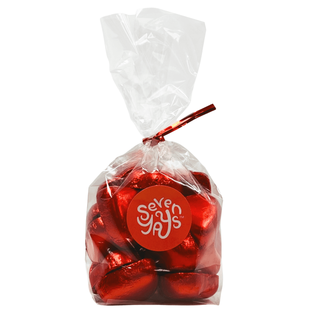 Milk Chocolate Hearts in Red 100g