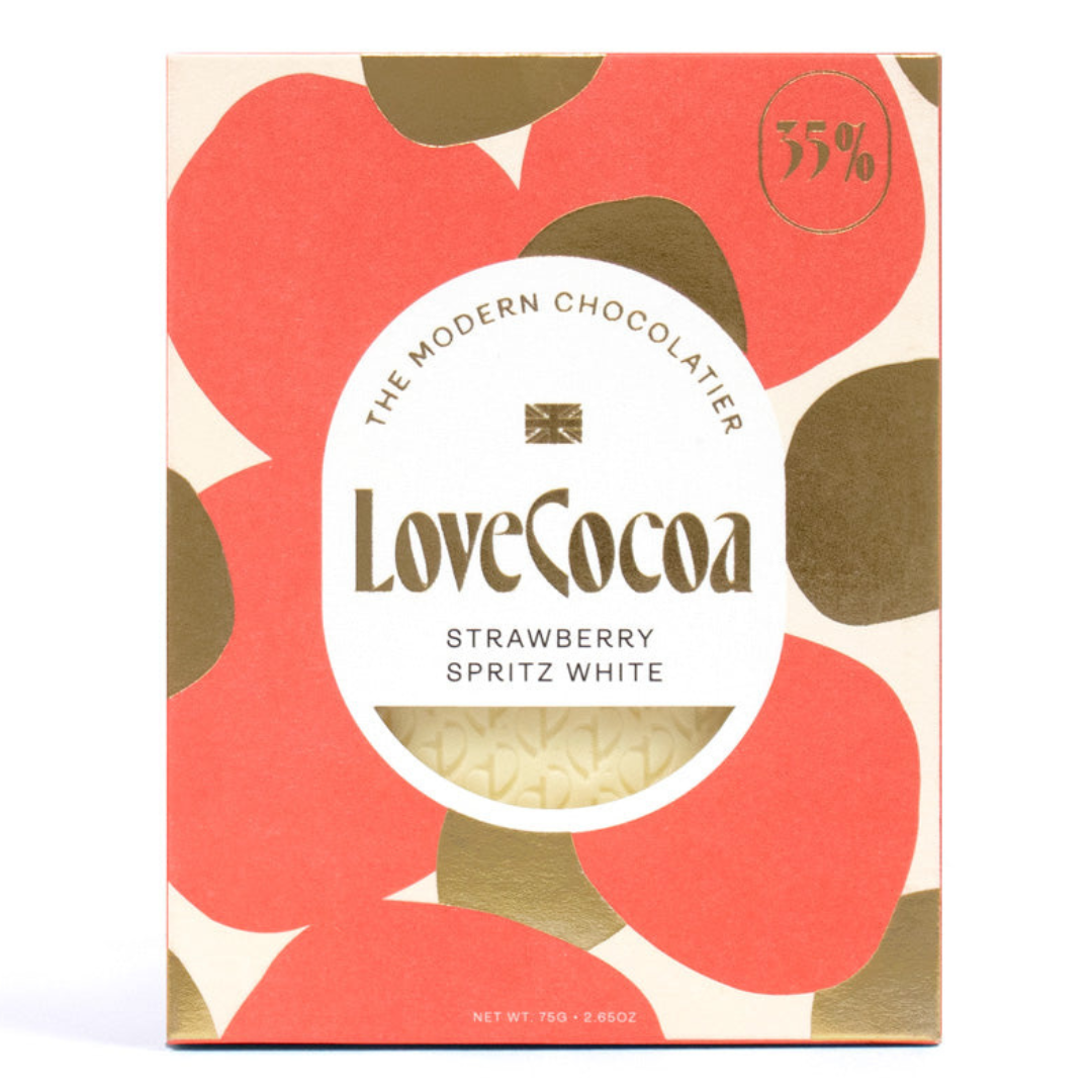 Love Cocoa Strawberry Champagne White Chocolate Bar 75g