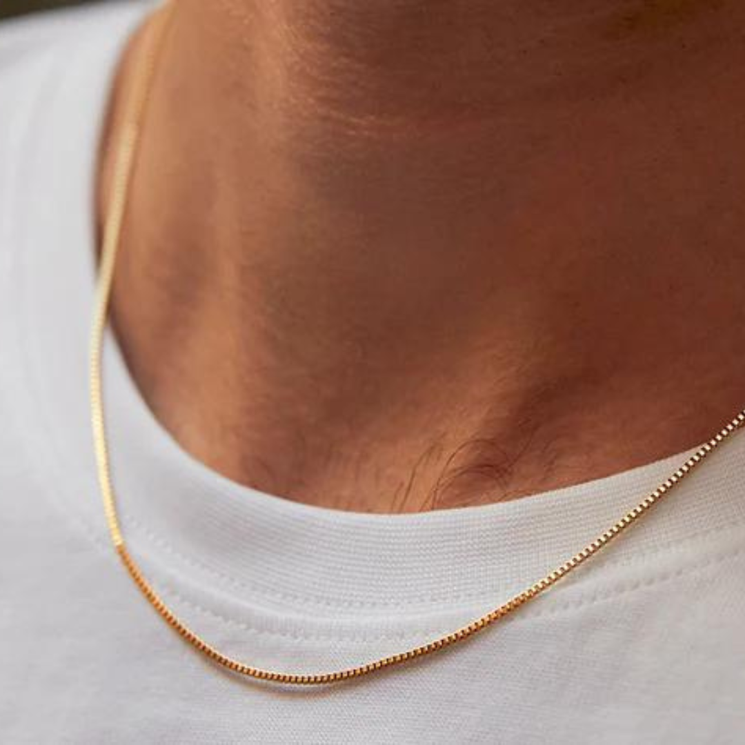Bartlett London Men's Box Chain Necklace: Steel or Gold