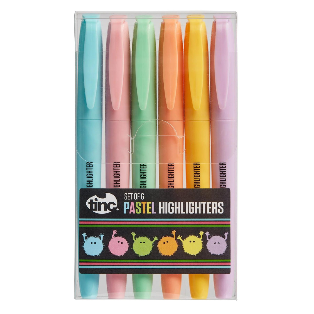Set of 6 Pastel Highlighter Pens