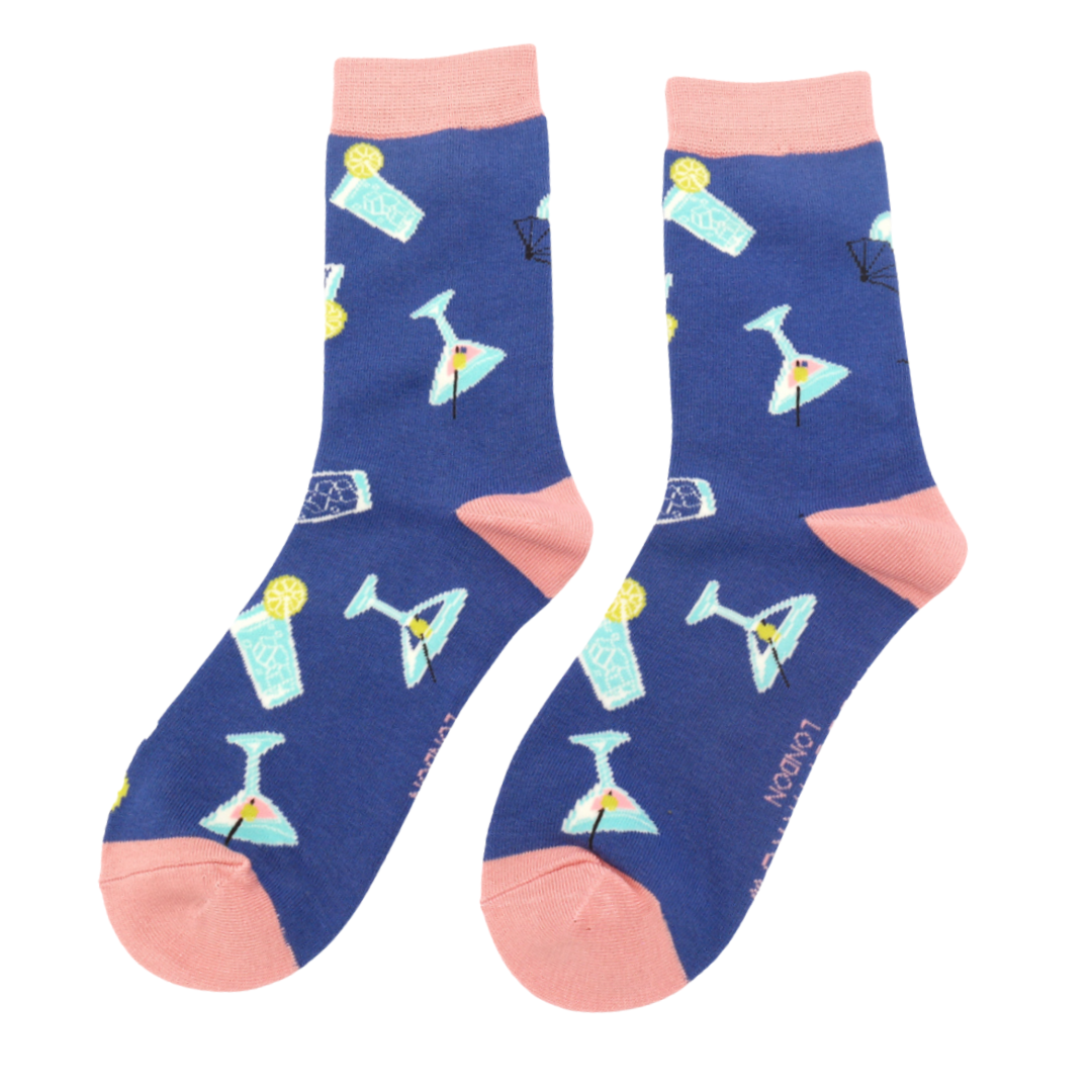Miss Sparrow Bamboo Socks - Cocktails (size 4-7)