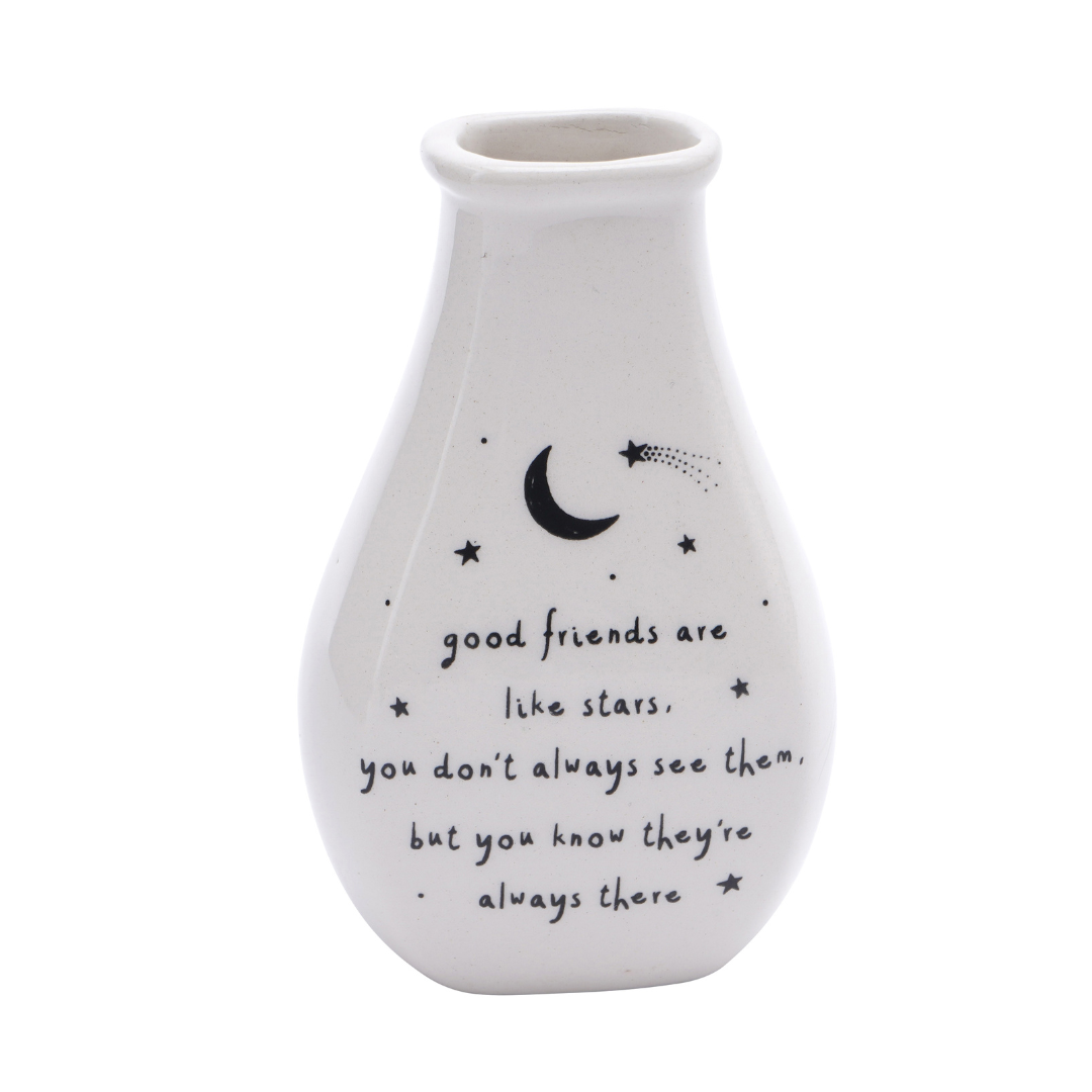 Ceramic Flower Bud Vase - Good Friends Are Like Stars