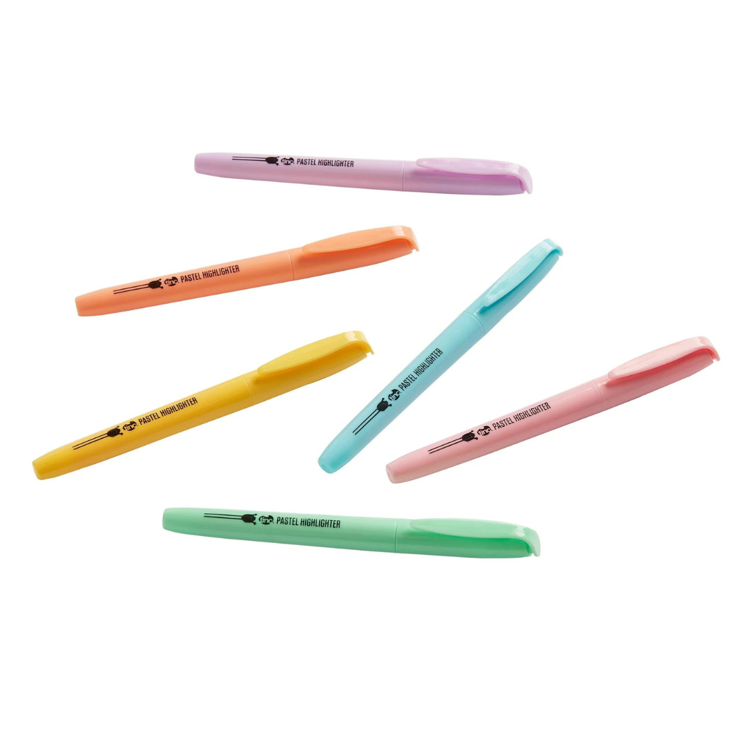 Set of 6 Pastel Highlighter Pens