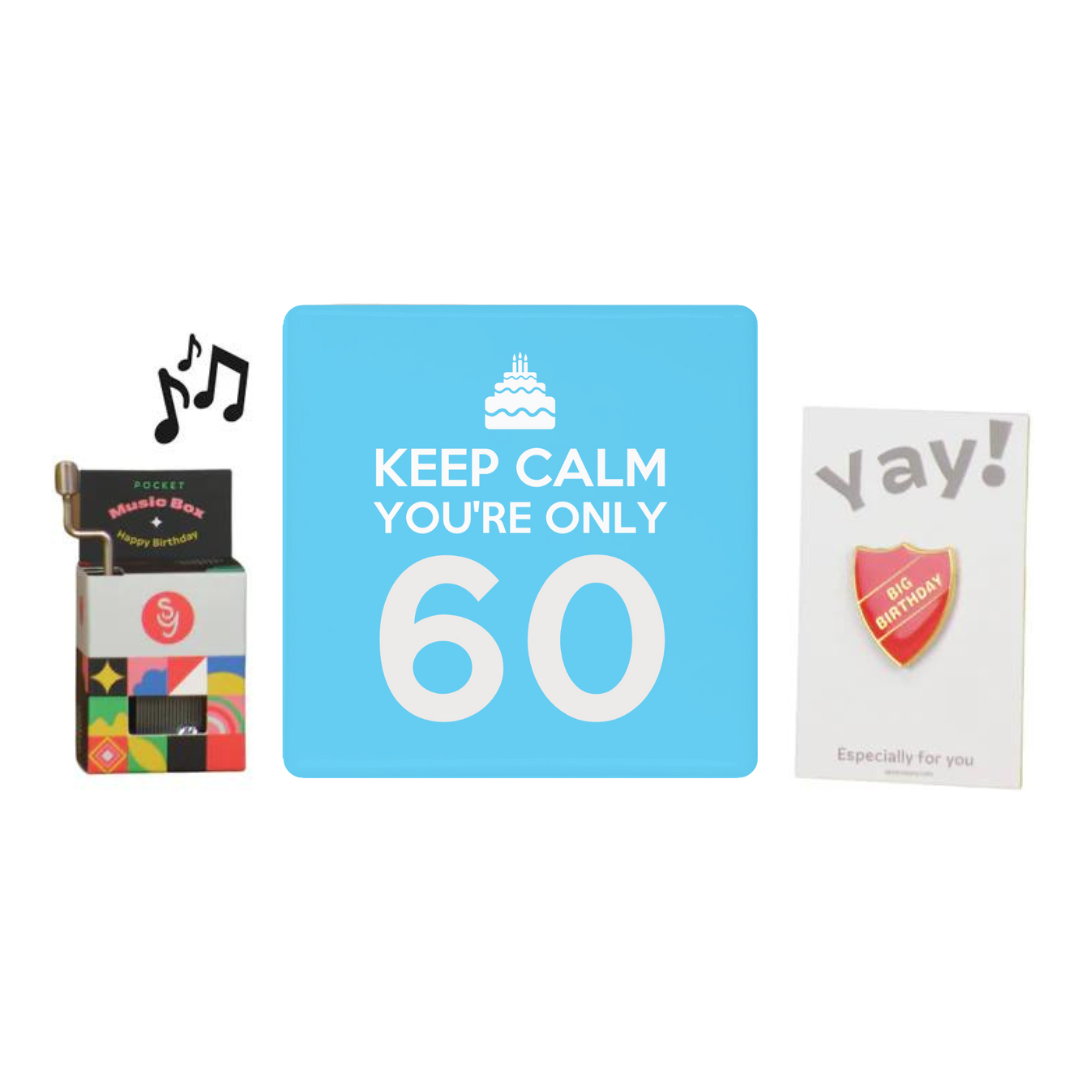 Ceramic Keep Calm Coaster & Birthday Celebration Pack