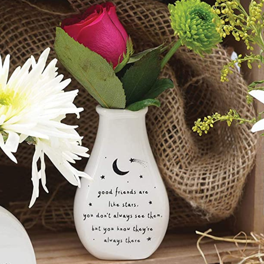Ceramic Flower Bud Vase - Good Friends Are Like Stars