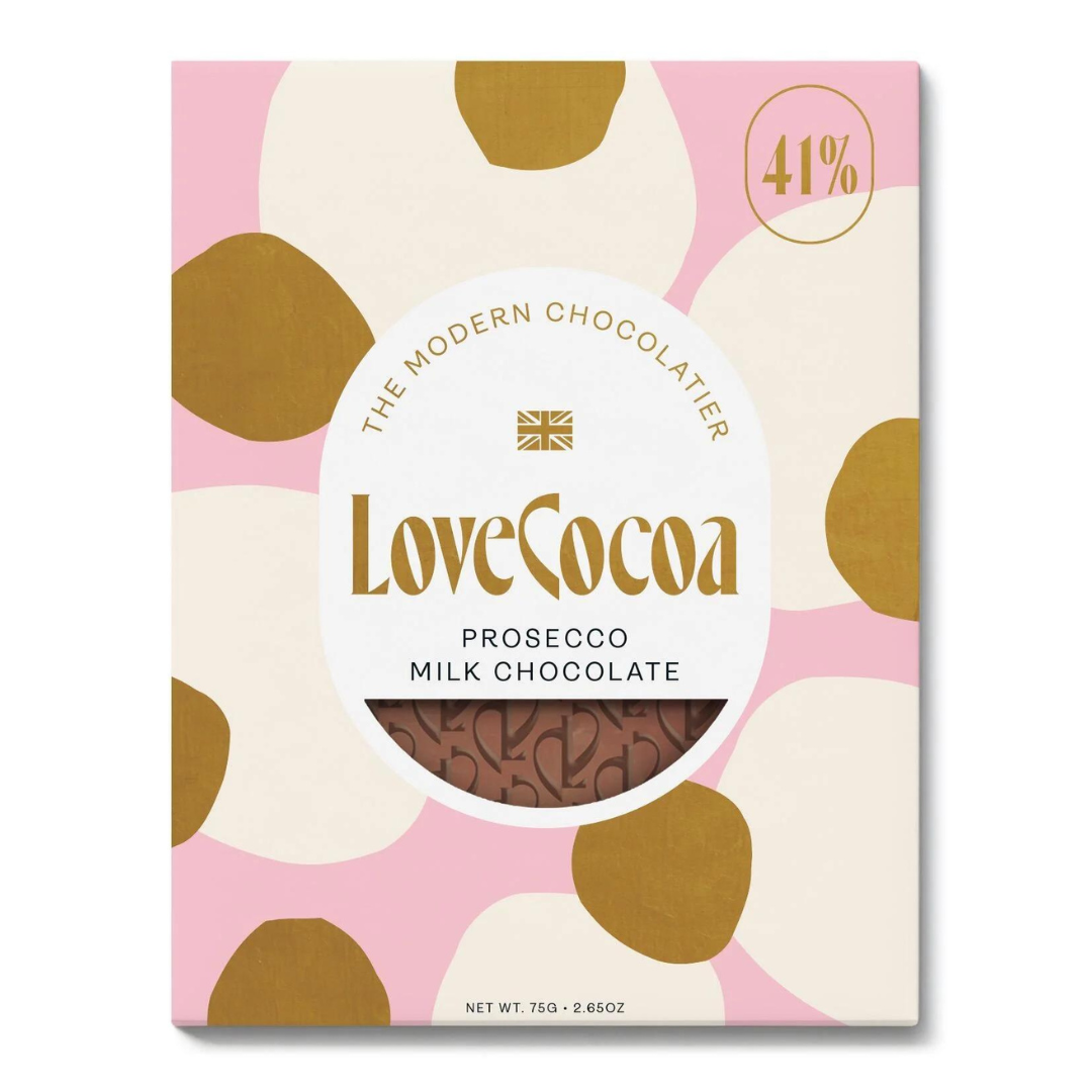 Love Cocoa Prosecco Milk Chocolate Bar 75g
