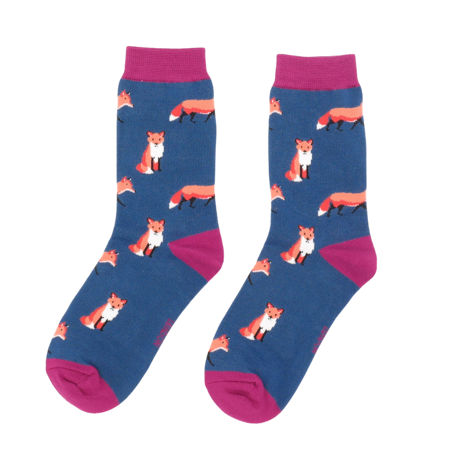Miss Sparrow Bamboo Socks - Foxes (size 4-7)