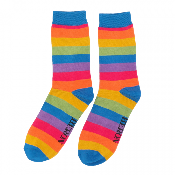 Mr Heron Bamboo Socks - Rainbow Stripes (size 7-11)