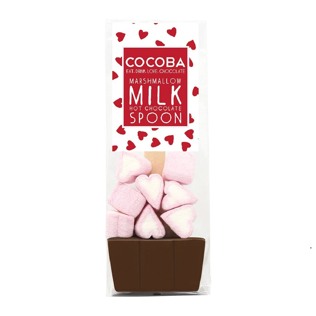 Milk Hot Chocolate Spoon with Heart Marshmallows 50g