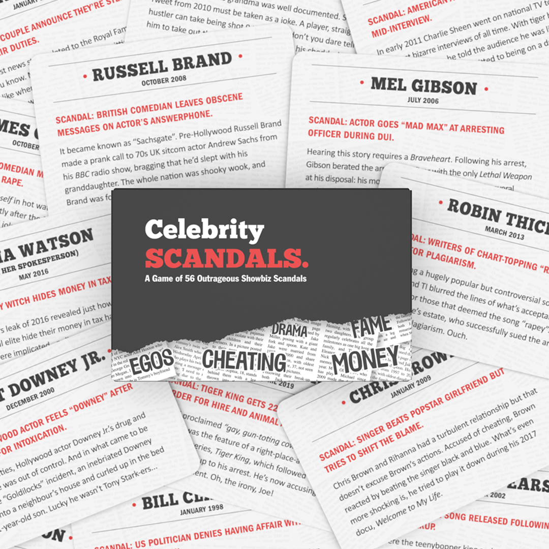 Celebrity Scandals Card Game
