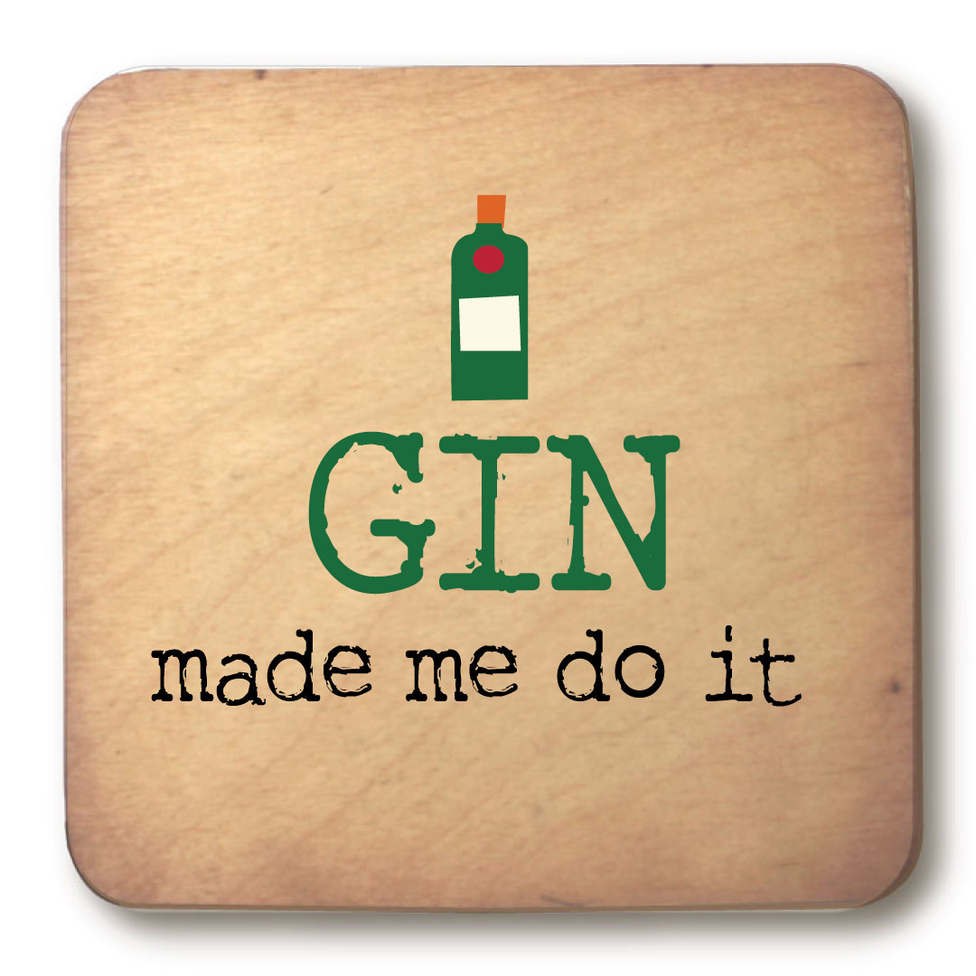 Warner's Gin Miniature & Coaster - 'Gin Made Me Do It'